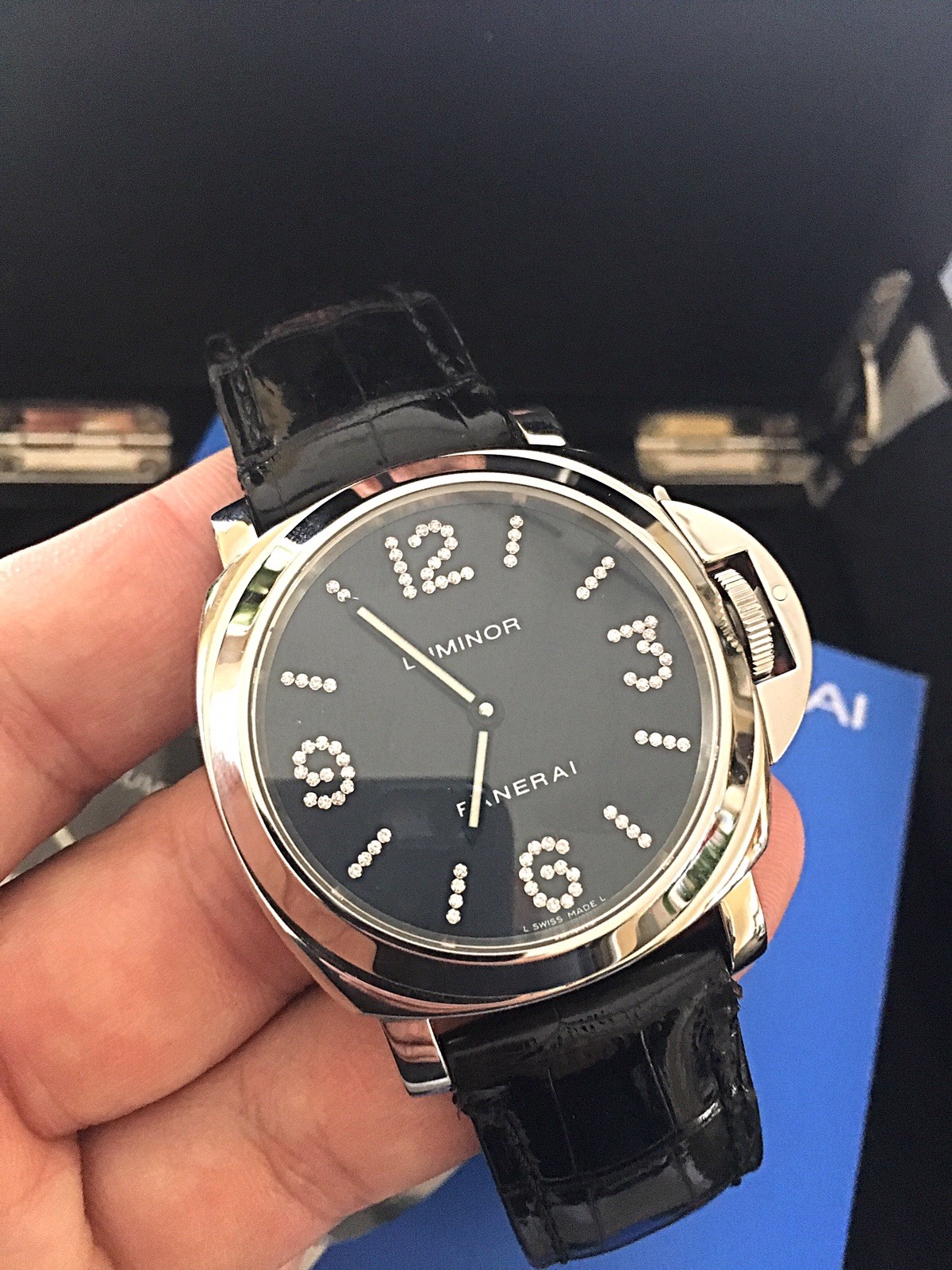 Rare Limited Edition Panerai Luminor PAM 130 Factory Diamonds ~100 Made - Image 3
