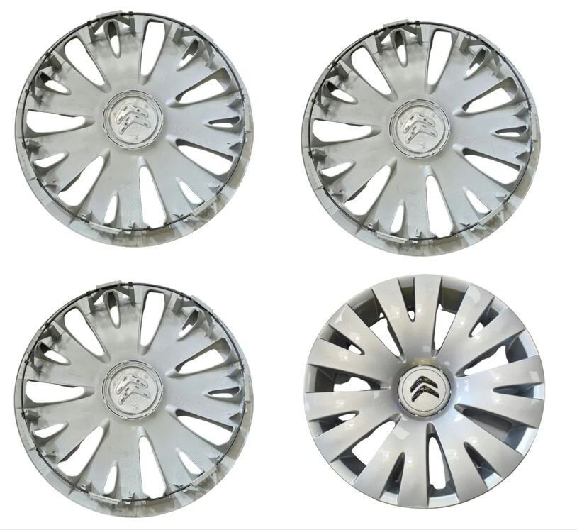 New Genuine Citroen Berlingo 08-16 15" x4 Silver Wheel Trim Cap Cover 98136143VV - Image 2 of 4