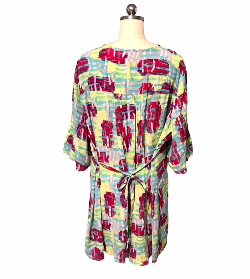 Туника Melissa McCarthy Seven7 топ пинтак галстук сзади вычурная абстрактная женская размер 2X - Изображение 4 из 4