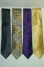 LOT OF 4 MICHAEL KORS MENS Multi Color Geometric 100 SILK TIES FREE SHIPPING