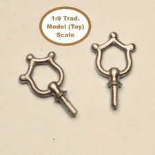 HORSING AROUND Traditional 1:9 Scale STOCKWOOD FANCY HARNESS TERRETS - Pewter