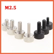 Knurled Thumb Screws Carbon Steel Hand Grip Knob Bolts M2.5 Round Flat Head