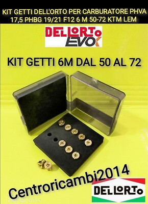Kit De Surtidores Dellorto M6 Desde 50 A 72, Universal Para PHBH, PHBN, PHBL, VHSH Y Más, Marca EVOK