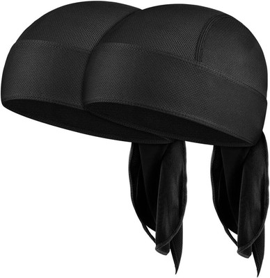 2PCS Do Rags Sweat Wicking Beanie Cooling Durags Skull Cap Bandana for Men Women