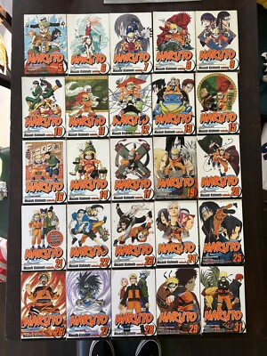 Naruto Manga Books English Masashi Kishimote volumes 5-17, 19-29, 31 (25 total)