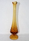 Vintage Fenton Amber Hobnail Pedestal Base Vase 10-Inch