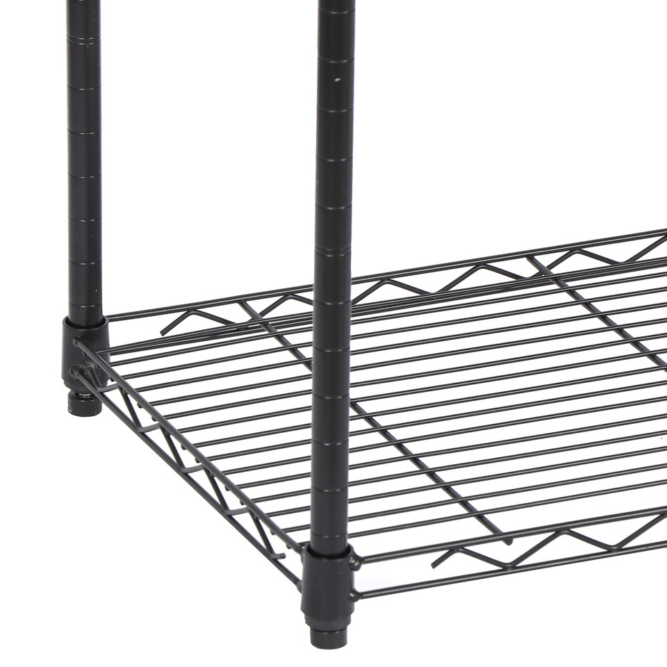 3/4/5-Tier Shelves Wire Unit Rack Large Space Storage Rolling Wire ...