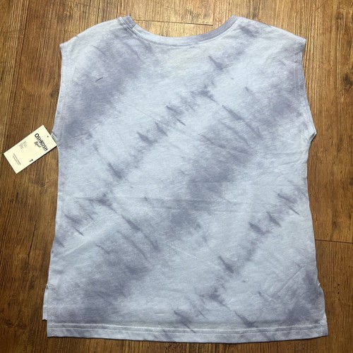 OshKosh Girls Sleeveless Shirt Size 7/7A Blue 100% Cotton Love and Flower - Picture 21 of 24