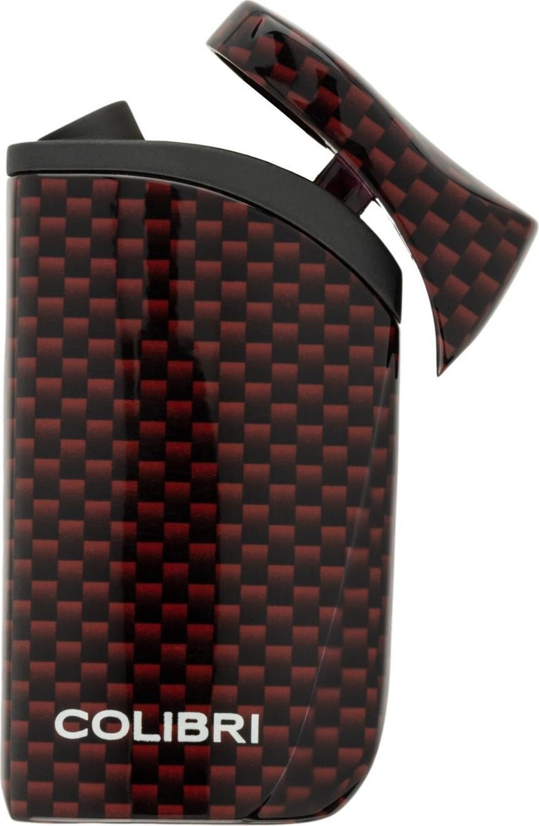 COLIBRI FALCON SINGLE ANGLED JET FLAME LIGHTER / CARBON DESIGN RED