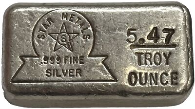 シルバープレートSILVER970 119g VINTAGE STAR METALS 5.47 OUNCE 999 SILVER HAND POURED 2ND