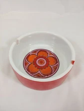 Vintage MCM Ceramic Porcelain Ashtray - Lotus Flower