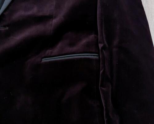 $ 695 Herren Boss Theory "Chambers" Samt schmale Passform Abendessen Jacke Malbec US 36R - Bild 3 von 8