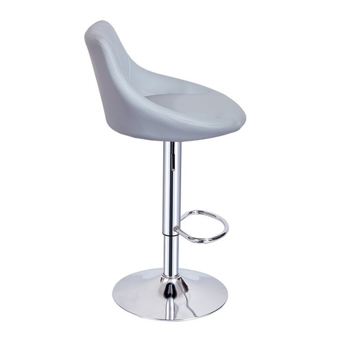 2 x Bar Stools Mid Back Armless Oval Seat Gas Lift Swivel Cafe Breakfast Stool - Picture 30 of 46
