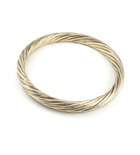 Vintage Van Cleef & Arpels 18k Two Tone Gold Twisted Rope Gold Bangle Bracelet - Picture 3 of 9