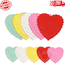 400 Pcs 4-Inch Valentine Heart Lace Paper Doilies for Crafts and Decor