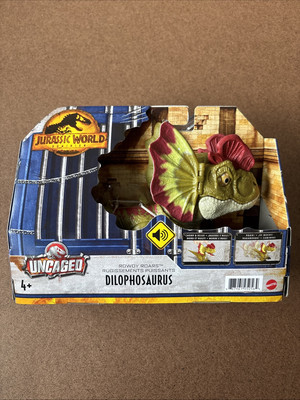 Jurassic World Dominion UNCAGED ROWDY ROARS DILOPHOSAURUS Mattel NIP