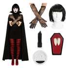 Ladies Mavis Inspired Vampire Costume Set Hotel Transylvania Fancy Dress Outfit