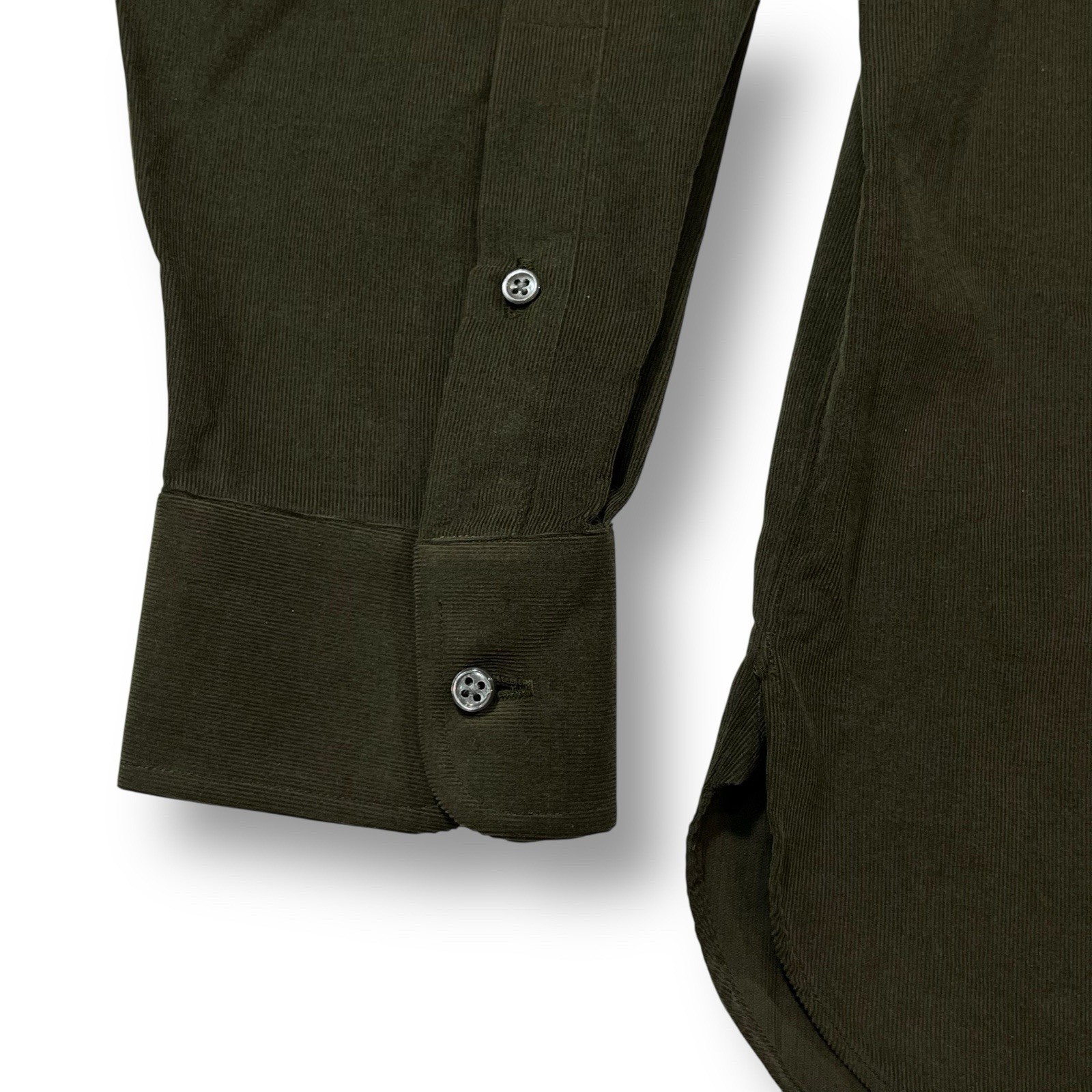 NWT Ralph Lauren PURPLE LABEL Corduroy Men's XL 17 Dress Shirt GREEN BROWN NWT thumbnail 4