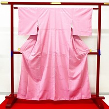 Japanese Kimono 'IROMUJI' Polyester/Pink/Traditional/History/Length:163cm N1005