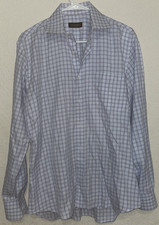 Canali Men's Dress Shirt Size Medium Long Sleeve Button Up Cotton