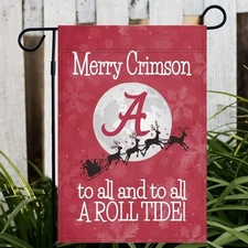 New Alabama Merry Crimson Garden Flag Christmas Decor Double Sided