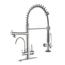 3 in 1 Kitchen Faucet with Water Filler and Pull Down Sprayer,Brushed Nickel ...