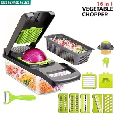 Picador de verduras 16 en 1 ensalada de frutas mandolina cortador de alimentos cortador pelador