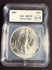 1987 American Silver Eagle MS70 Early Date ASE 1 oz/ounce Fine Ag Rare ICG Grade