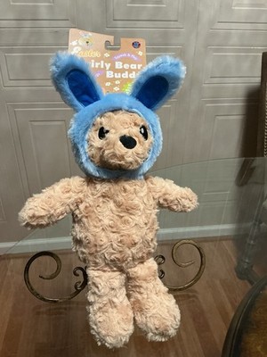 Bow WowEaster Bear  Bunny Plush/Stuffed Animal Tan w/Plaid Easter -Furry NWT-14 