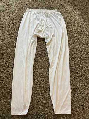 Mens Vintage Patagonia Capilene Long Underwear Base Layer Pants White XL EUC