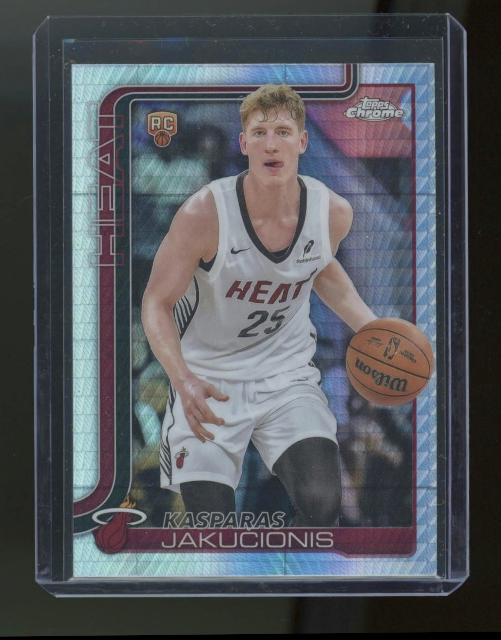 Kasparas Jakucionis 2025-26 Topps Chrome Prism Refractor Rookie Card #270