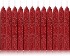 12 Pcs Sealing Wax Sticks with Wicks, Antique Wine Red Wax Seal Sticks for Wax