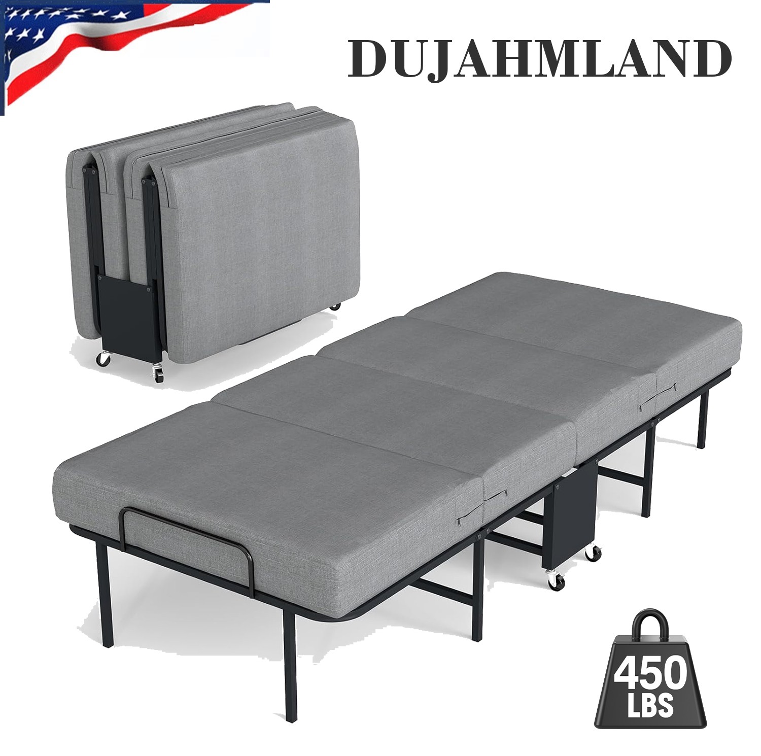 Portable 31" 38" Rollaway Bed Folding Bed with Foam Mattress for Adults & Guest
