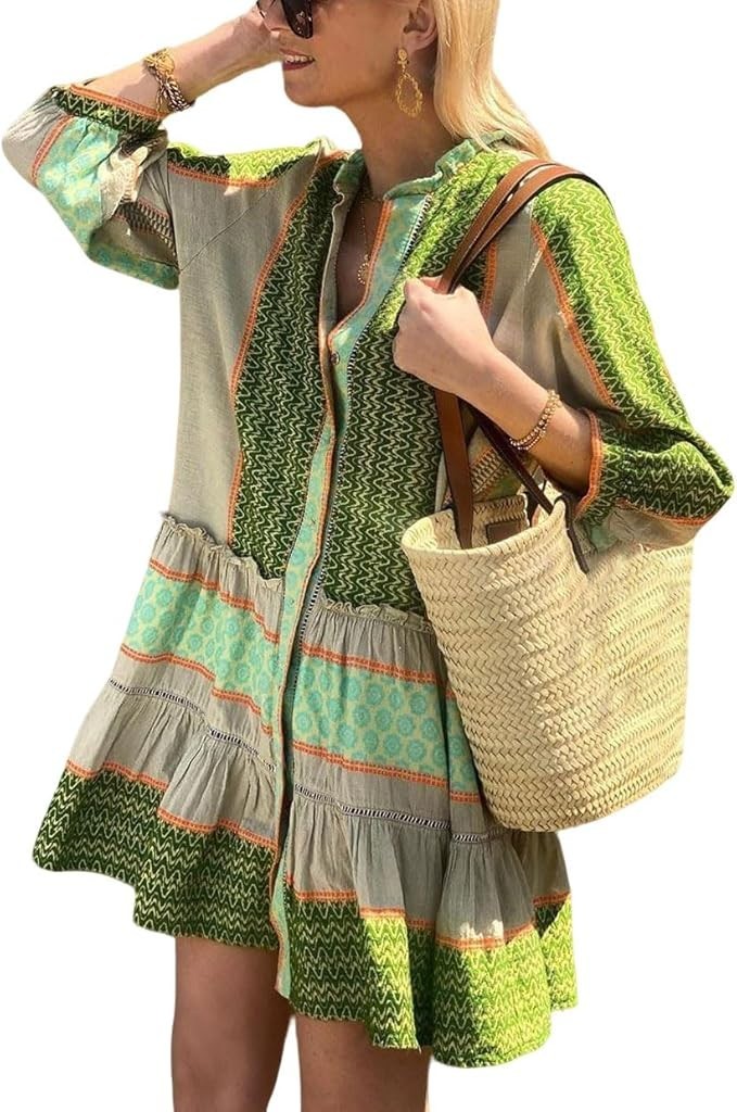 short green flowy dress lime green dress women Lilla Cavallo