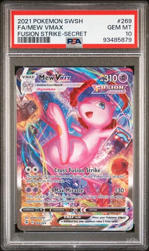 2021 POKEMON FA/MEW VMAX-SECRET SWORD & SHIELD FUSION STRIKE #269 PSA 10