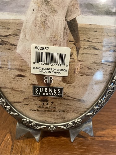 Burnes Of Boston Ornate Oval PICTURE FRAME Pewter Silver Tone Metal Floral - Picture 2 of 6