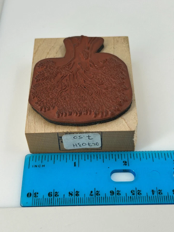 Delafield Stamp Company TREE H703 Naturaleza Exterior Montaje Madera Sello de Goma Foto 3 de 4