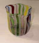 Vintage Murano Latticino twisted ribbon Glass Toothpick Holder