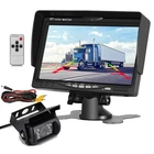 7" Monitor RCA Backup Camera Night Vision 12-24V For Truck Reversing Rear View