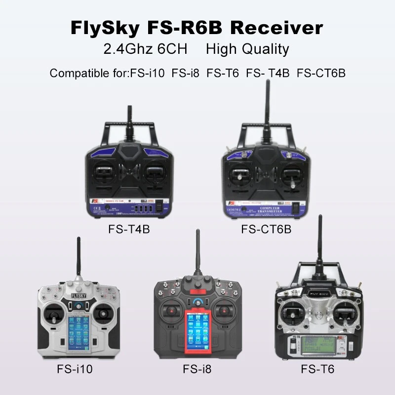 FlySky 2.4Ghz 6CH RC R6B Receiver for FlySky TH9X FS-CT6B FS-T6 Transmitte - Image 2 of 4