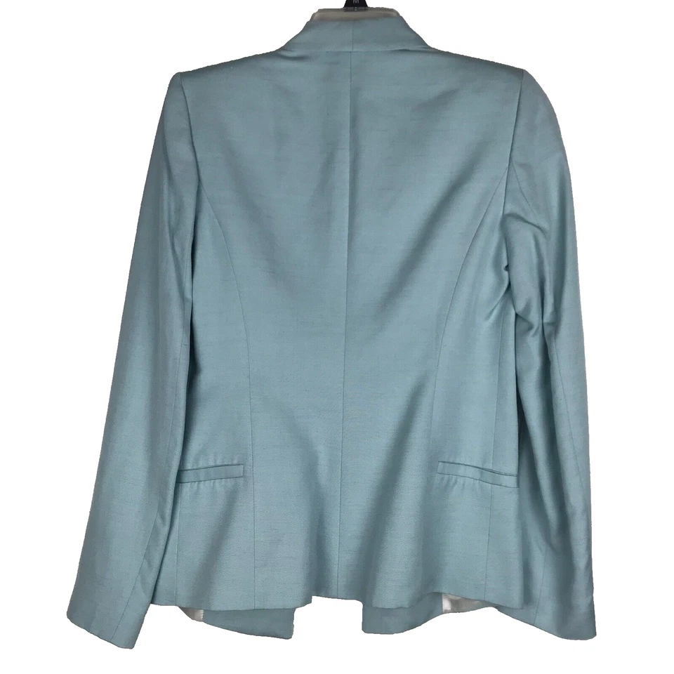 Blazer para mujer ZARA NUEVO CON ETIQUETAS frente abierto mezcla de lino azul forrado talla XS Foto 3 de 4