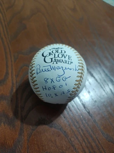 Bill Mazeroski Autographed Gold Glove Baseball W/ 3 inscriptions JSA