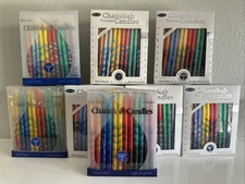 Lot of 8 Rite Lite Judaica Premium Chanukah Hand Decorated Rainbow Candles