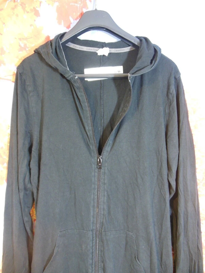 Calvin Klein black hooded cotton sleepwear One Piece. UK women's size small - Image 2 of 4