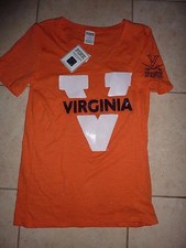 VICTORIAS SECRET PINK COLLEGIATE BLING VIRGINIA CAVALIERS VNECK TESHIRT XS NWT