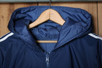 ジャケット・アウター 90S VINTAGE adidas trackjacket saxeblue Adidas Vintage 90's Track Jacket Black & Blue White Stripes