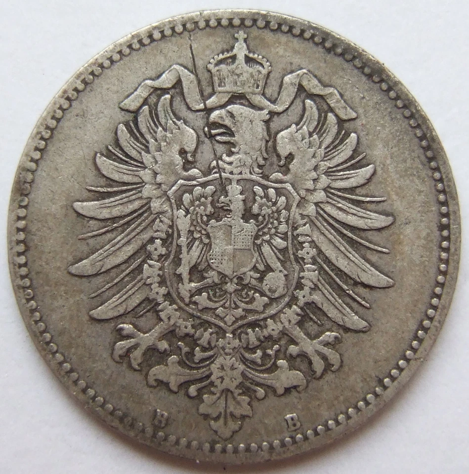 Coin Deutsches Reich Kaiserreich Silver 1 Mark 1877 B In Almost Very Fine - Image 2 of 2