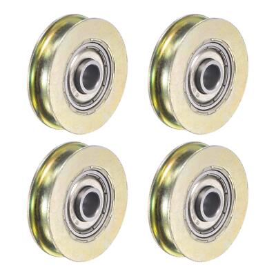 4 Pack Schiebetürrolle U-Rille 6,4mm Wellenbohrung 32mm Durchmesser Lager Stahl