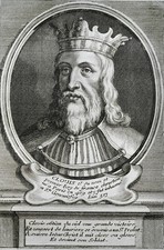 CLOVIS (466-511), PORTRAIT, ENGRAVING of the 18th century, NOT TURNA