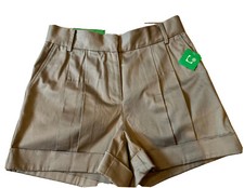 NWT Vtg Liz Claiborne Hepurn Golf Mom Shorts Tan Pleated Cuffed High Wst Size 8